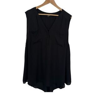 Torrid Black Flowy Sleeveless Cargo Blouse size 3